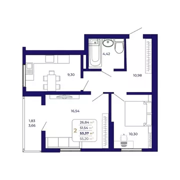 2-к кв. Башкортостан, Уфа Затон-Восточный жилрайон, Паруса жилой ...