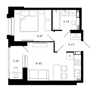 1-комнатная квартира: Липецк, микрорайон Университетский, ЖК ...