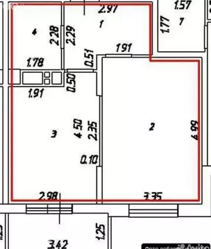 1-комнатная квартира: посёлок Знаменский, Природная улица, 10Бк1 (43 ...