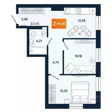 2-к кв. Приморский край, Владивосток Пихтовая ул. (49.49 м)