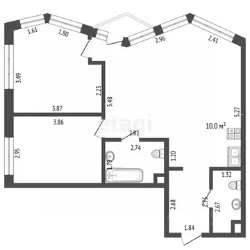 2-к кв. Москва ул. Мустая Карима, 12 (69.0 м)
