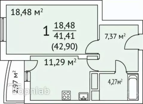 1-к кв. Владимирская область, Владимир ул. Нижняя Дуброва, 11А (43.3 ...