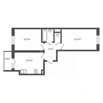 2-к кв. Ярославская область, Ярославский муниципальный округ, пос. ...