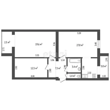 3-комнатная квартира: Феодосия, улица Чкалова, 113Б (76.7 м)