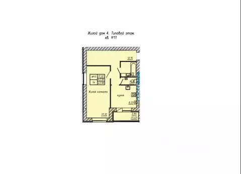 1-к кв. Татарстан, Лаишевский район, с. Сокуры  (43.98 м)