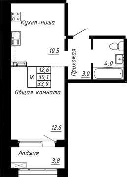 1-к кв. Ленинградская область, Тельмана Тосненский район, Сибирь жилой ...