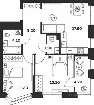 2-к кв. Тульская область, Тула ул. Михеева (61.7 м)