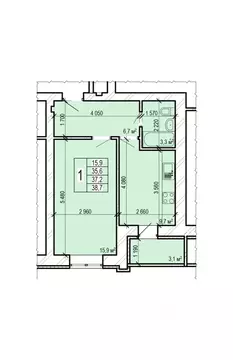1-к кв. Саратовская область, Энгельс Новобазарная ул., 4 (38.7 м)