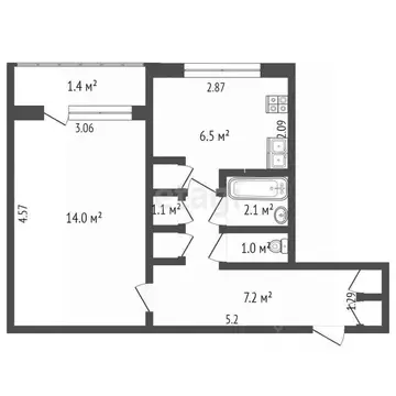 1-к кв. Мордовия, Саранск ул. Пушкина, 62к3 (33.0 м)