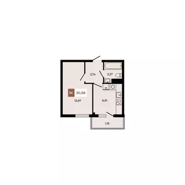 1-к кв. Ростовская область, Аксайский район, Щепкинское с/пос, пос. ...