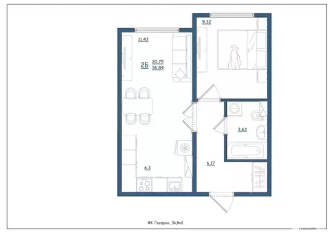 2-к кв. Ярославская область, Ярославль ул. Дядьковская, 16А (36.8 м)