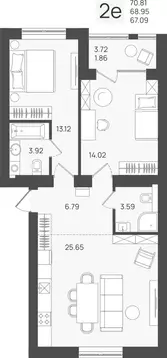 Квартира-студия: Калининградская область, Пионерский (68.95 м)