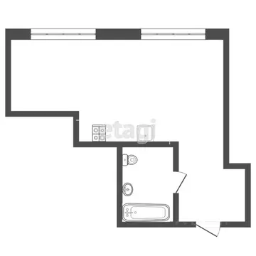 Студия Тюменская область, Тюмень ул. Пожарных и Спасателей, 1к1 (30.65 ...