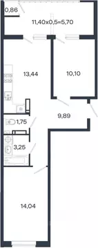 2-к кв. Краснодарский край, Краснодар Образцово мкр,  (59.03 м)