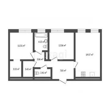2-к кв. Тюменская область, Тюмень ул. Николая Машарова, 4 (69.0 м)
