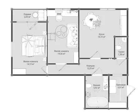 3-к кв. Крым, Керчь Образцово жилой комплекс, 6 (72.19 м)