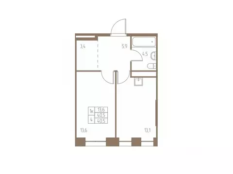 1-к кв. Московская область, Пушкино Фабрикант жилой комплекс, 1 (40.5 ...