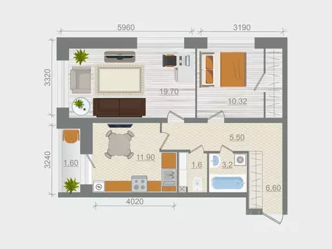 2-к кв. Ленинградская область, Ломоносовский район, Горбунковское ...