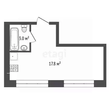 Студия Архангельская область, Архангельск ул. Самойло, 12А (20.8 м)