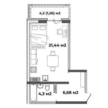 Студия Ярославская область, Ярославль ул. Старая Костромская, 4 (33.68 ...