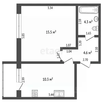 1-к кв. Костромская область, Костромской район, пос. Никольское ул. ...