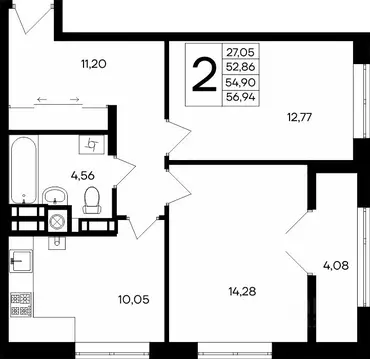 2-к кв. Крым, Евпатория Сезоны жилой комплекс (56.94 м)