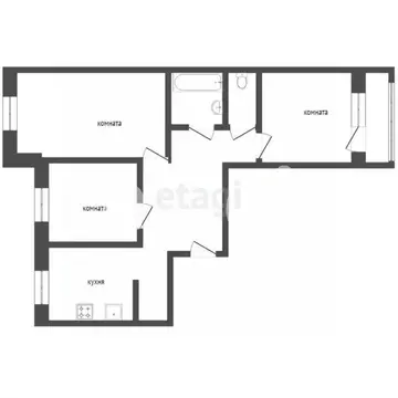 3-к кв. Курганская область, Курган Заозерный жилрайон, 6-й мкр, 1 ...
