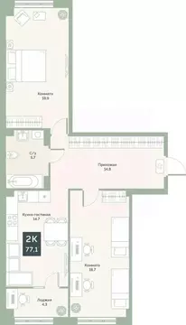 2-к кв. Курганская область, Курган Заозерный жилрайон, 6А мкр, ул. ...