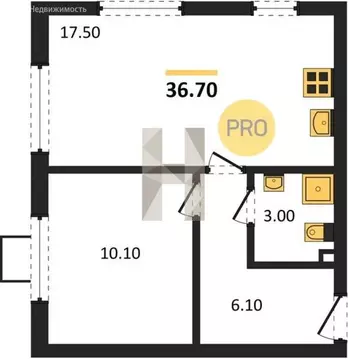 1-комнатная квартира: Москва, ЖК Лучи (36.7 м)