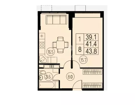 1-комнатная квартира: Королёв, микрорайон Первомайский, Советская ...