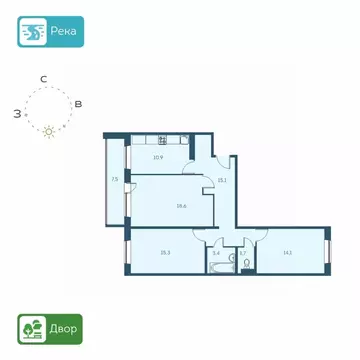 3-к кв. Новосибирская область, Новосибирск Междуреченская ул., 7/1 ...