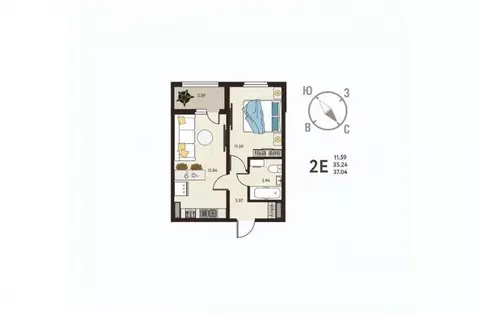 1-к кв. Курская область, Курск ул. Энгельса, 115/6 (37.04 м)