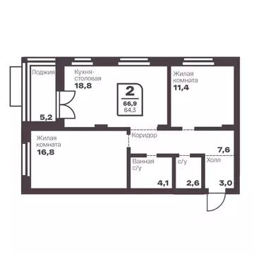 2-к кв. Челябинская область, Магнитогорск Голос Притяжение жилой ...