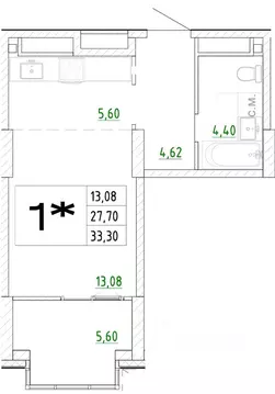 1-к кв. Приморский край, Владивосток Архитектор жилой комплекс (33.3 ...