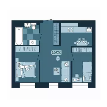 2-к кв. Приморский край, Владивосток ул. Борисенко (40.6 м)