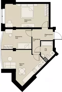 2-к кв. Свердловская область, Сухой Лог ул. Белинского, 40 (62.6 м)