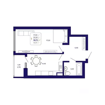 1-к кв. Башкортостан, Уфа Затон-Восточный жилрайон, Паруса жилой ...