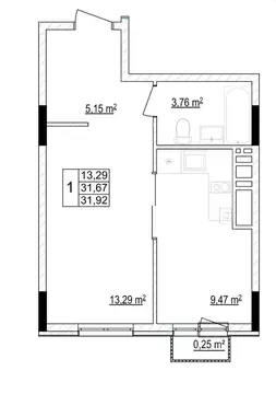 1-к кв. Белгородская область, Белгородский район, Новосадовское с/пос, ...
