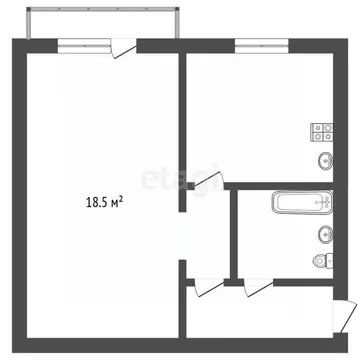 1-к кв. Владимирская область, Ковров Партизанская ул., 1 (31.4 м)