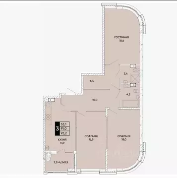 3-к кв. Ростовская область, Ростов-на-Дону ул. Бориса Слюсаря, 23с1 ...