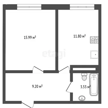 1-комнатная квартира: Нальчик, район Предгорный, Московская улица, 14А ...