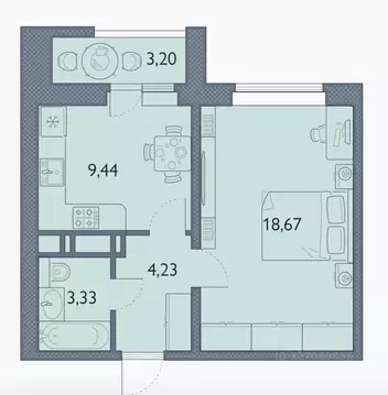 1-к кв. Брянская область, Брянск просп. Станке Димитрова, 67к7 (36.3 ...