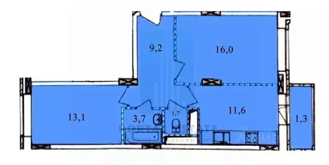 2-к кв. Московская область, Подольск городской округ, пос. Сосновый ...