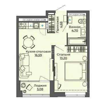 1-к кв. Белгородская область, Белгородский район, Никольское с/пос, с. ...