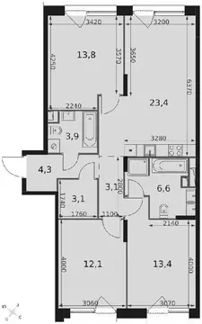 Продается 3-комнатная квартира