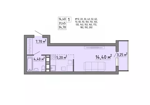 1-к кв. Липецкая область, Липецк Агрономическая ул. (34.95 м)