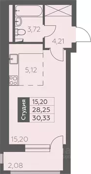 1-к кв. Башкортостан, Уфа ул. Орджоникидзе, 34 (30.33 м)