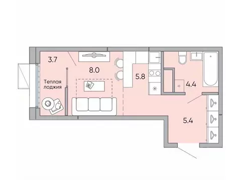 Студия Забайкальский край, Чита Хороший мкр, 9 (27.5 м)