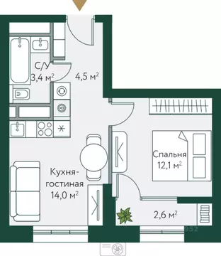 1-к кв. Волгоградская область, Волгоград Новосибирская ул., 74с1 ...