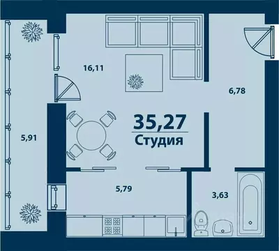 Студия Башкортостан, Уфа ул. Ивана Спатара, 18 (35.27 м)